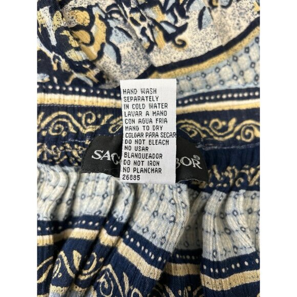 Sag Harbor Vintage Women’s Boho Hippie Maxi Skirt, Blue/Black, size XL - Picture 7 of 9